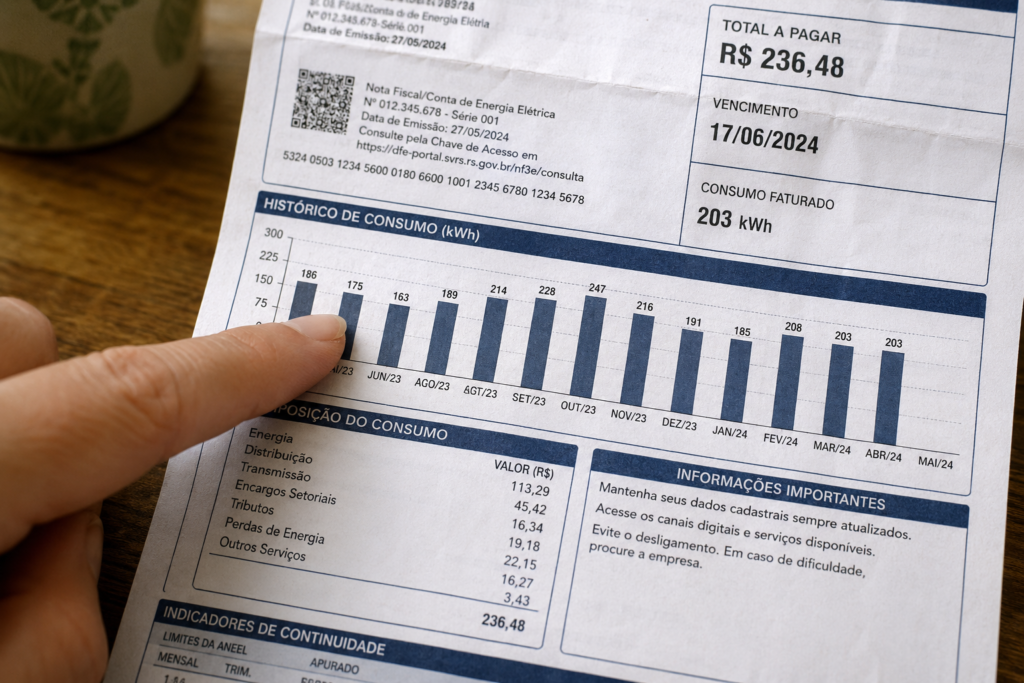 Como ler a conta da CEMIG alta e o consumo em kWh