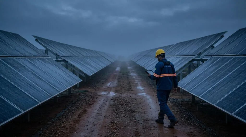 Equipe própria opera e mantém a fazenda solar que gera os créditos de energia