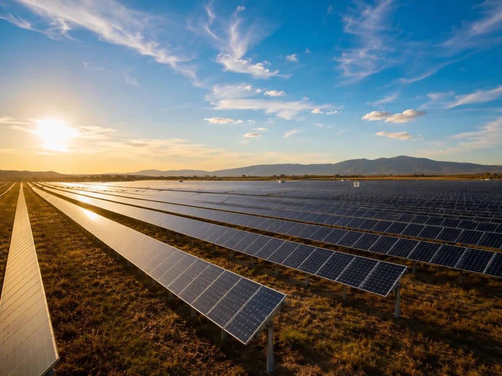 Usina solar que gera energia para o modelo de assinatura