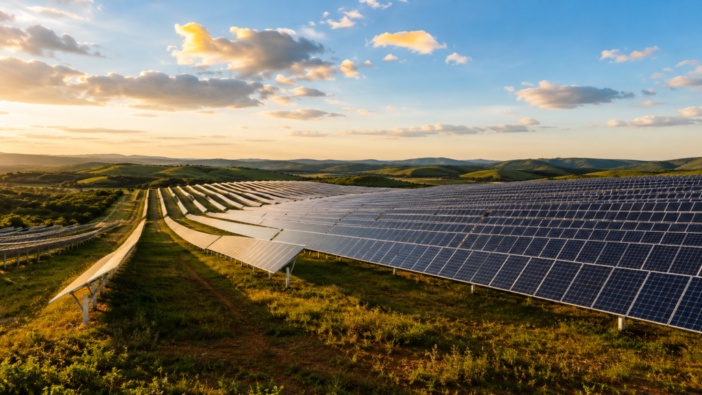 Usina solar que gera créditos para reduzir a conta de luz